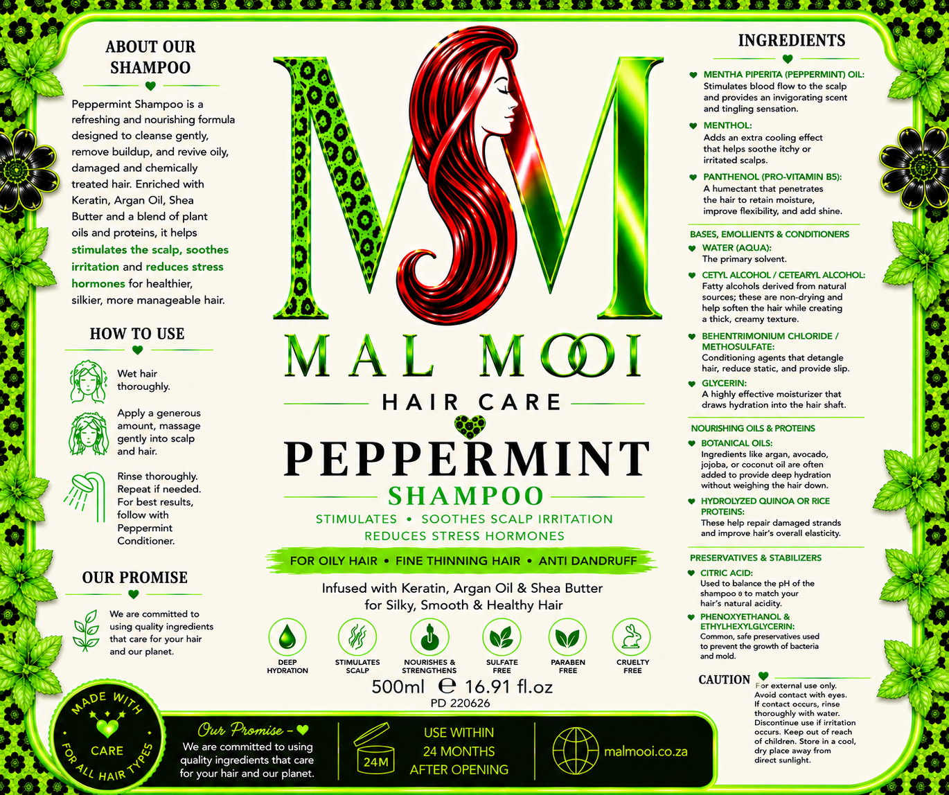 Peppermint Shampoo and Conditioner Set - 500ml each