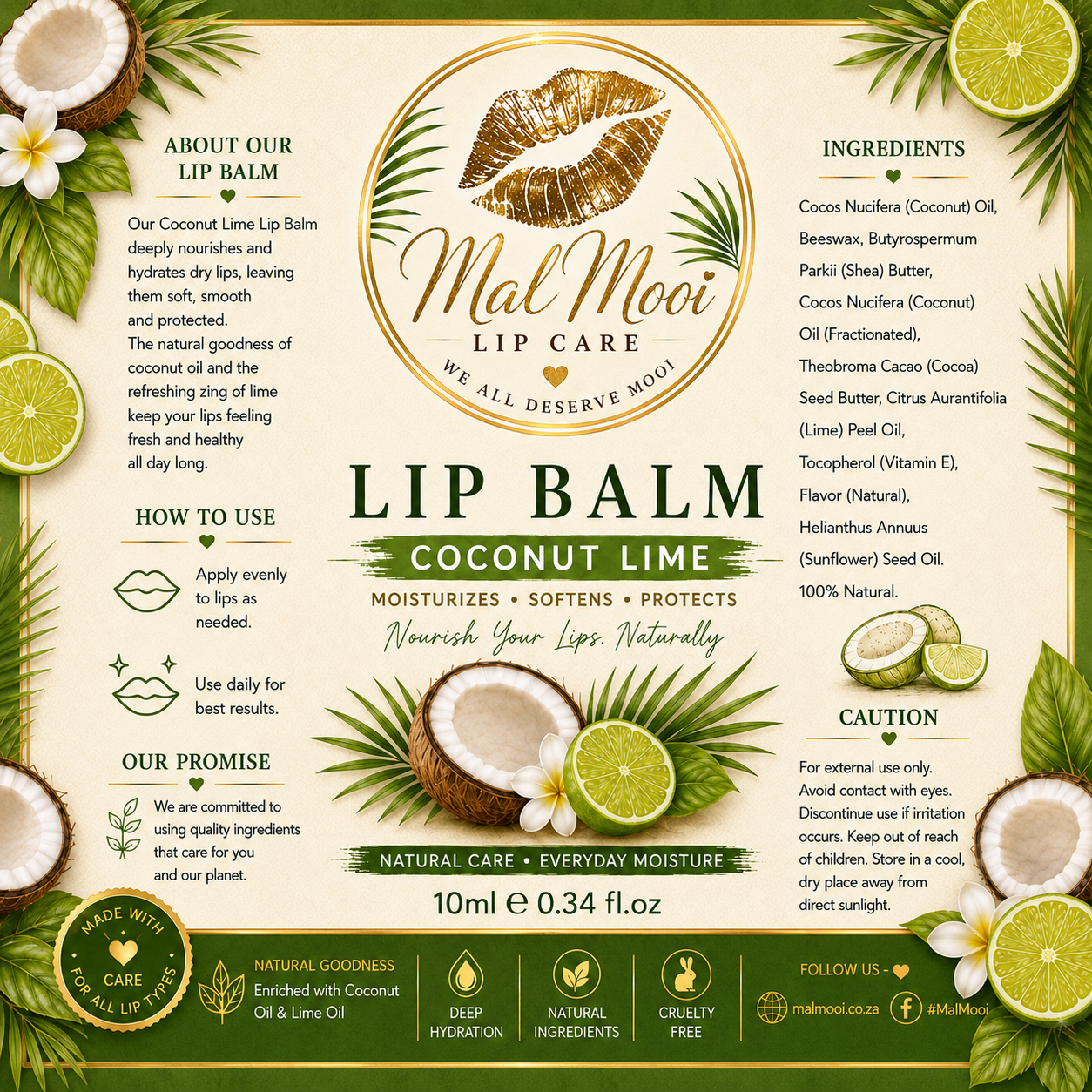 Lip Balm - 10ml - Coconut Lime