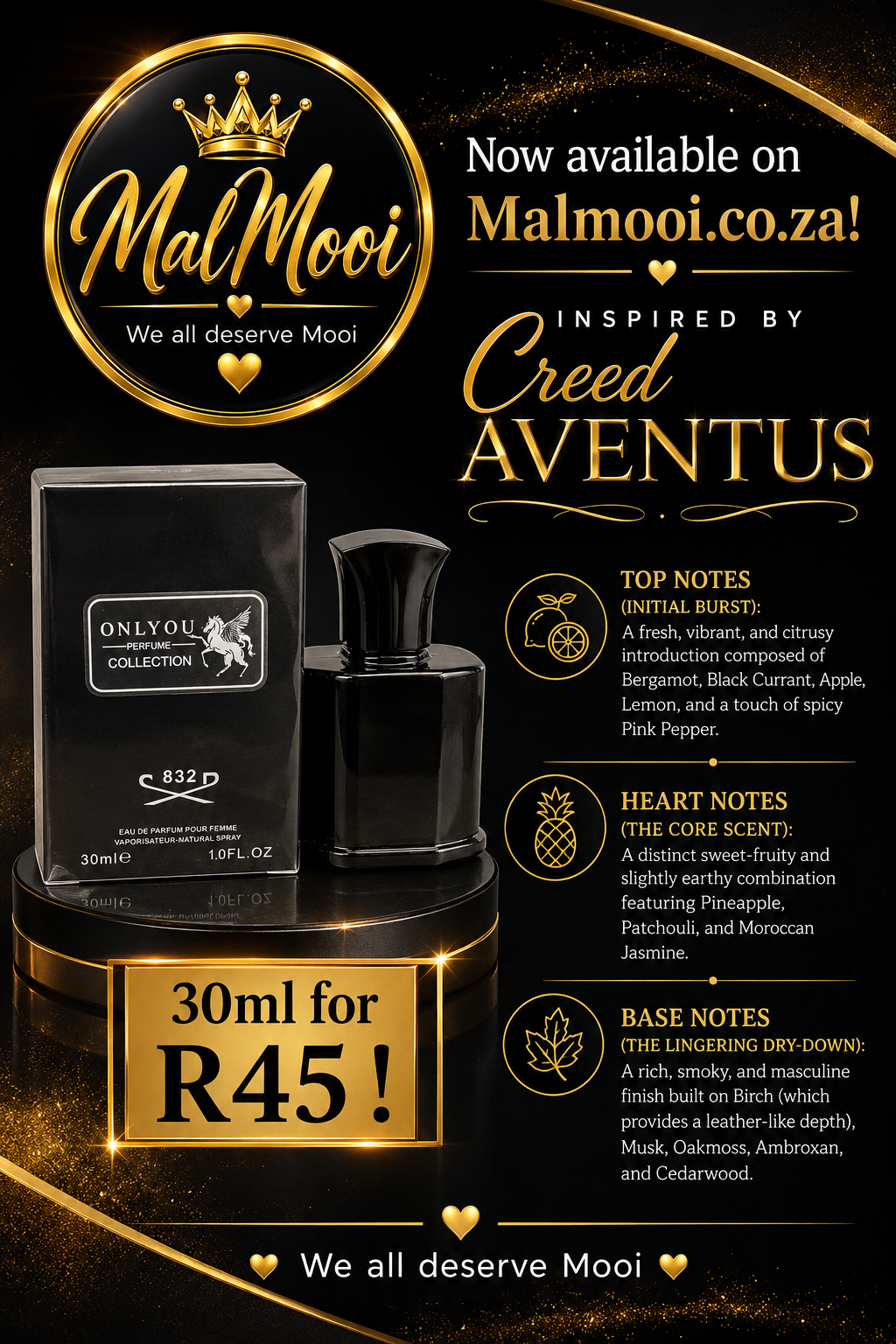 Only You No 832 - 30ml - Men - Inspired by Creed Aventus