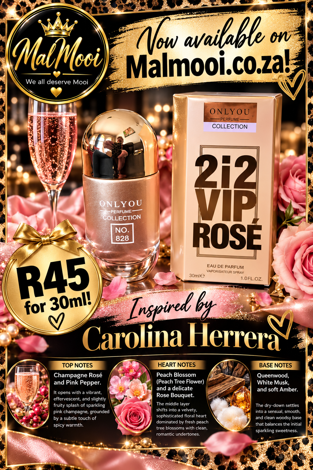 Only You No 828 - 30ml - Inspired by 212 VIP Rose by Carolina Herrera