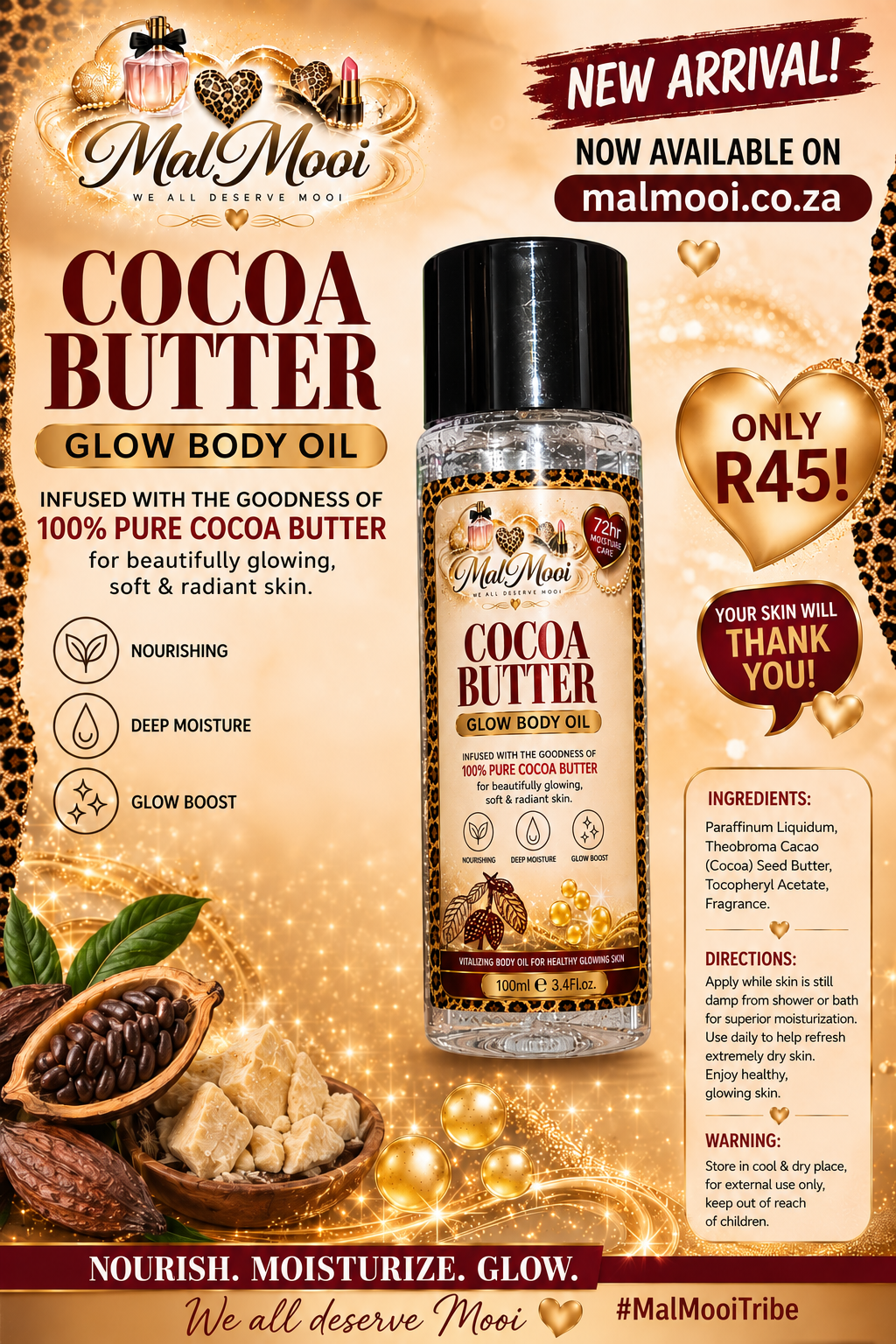 Glow Body Oil - 100ml - Cocoa Butter