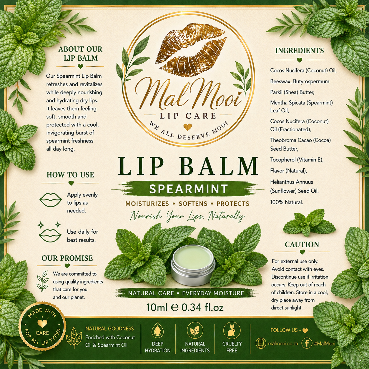 Lip Balm - 10ml - Spearmint