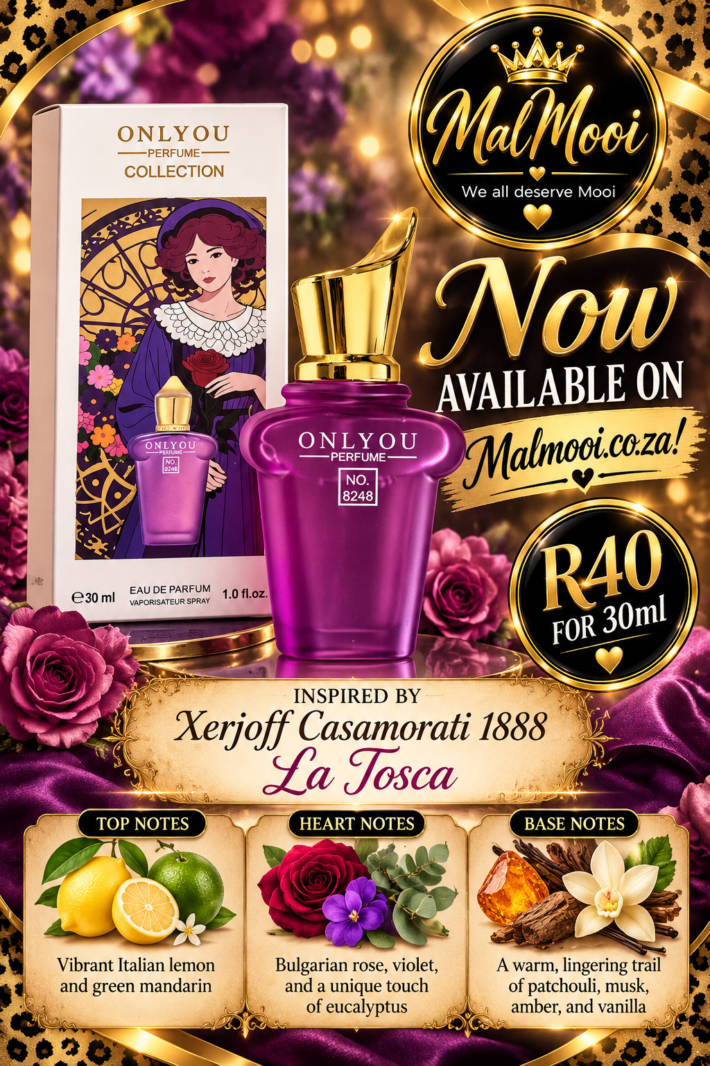 Only You No 8248 - 30ml - Inspired by Xerjoff Casamorati La Tosca